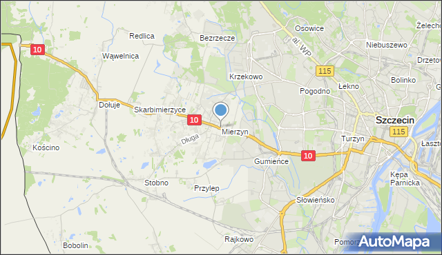 mapa Mierzyn, Mierzyn gmina Dobra (Szczecińska) na mapie Targeo